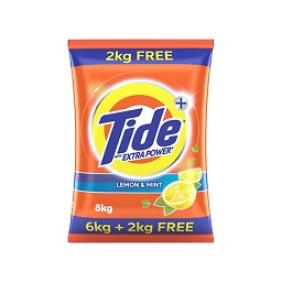 Tide Plus Extra Power Lemon & Mint Detergent Powder – Get 2 kg Free